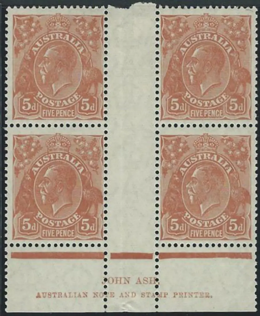 1926-30 SM wmk Perf 13½x12½ 5d light orange-brown ... Image 1++