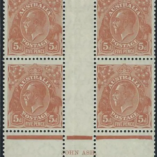 1926-30 SM wmk Perf 13½x12½ 5d light orange-brown ...