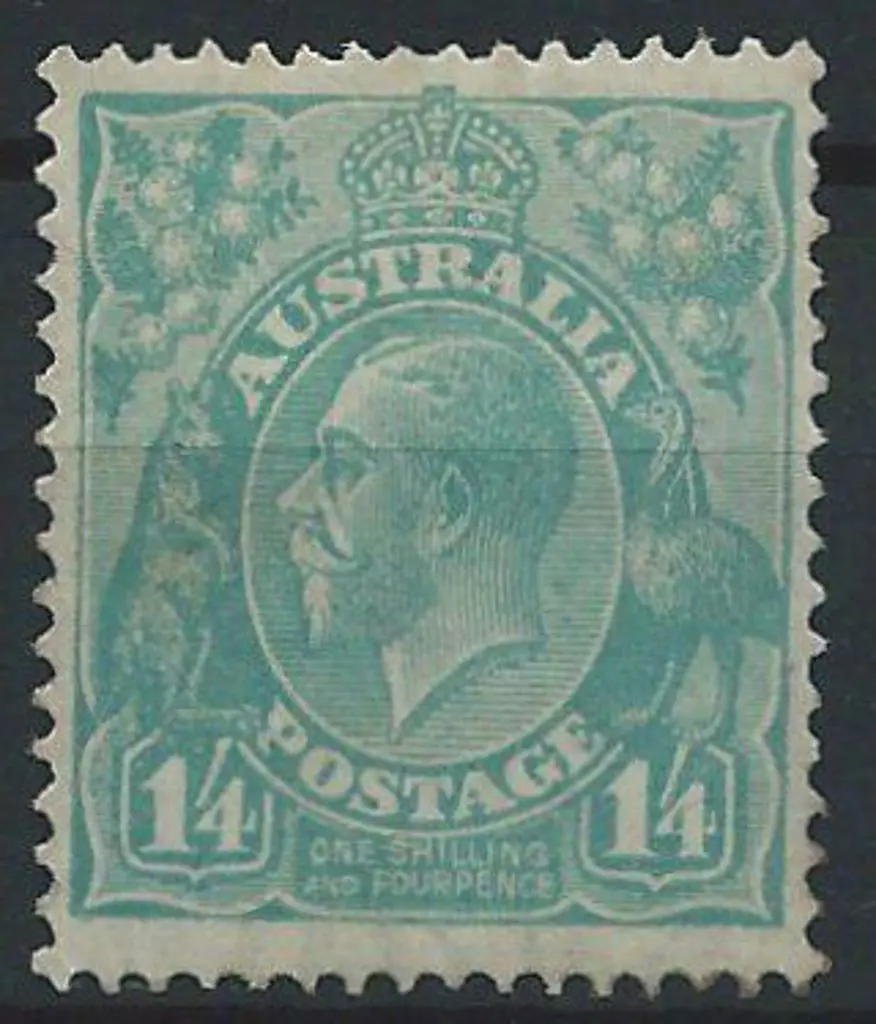 1926-30 SM wmk Perf 13½x12½ 1/4d turquoise. MLH & ... Image 1++
