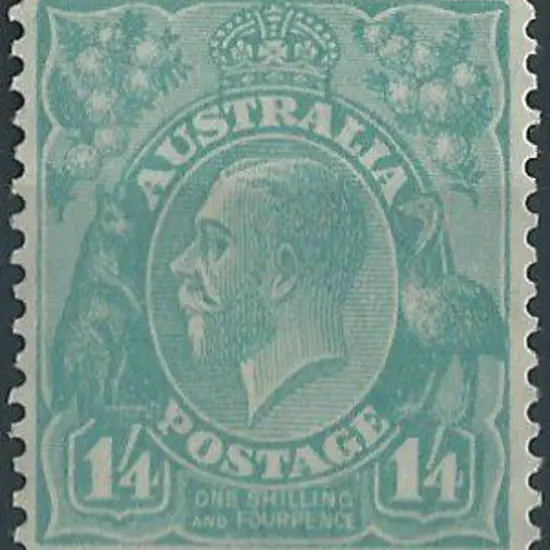 1926-30 SM wmk Perf 13½x12½ 1/4d bright greenish ...
