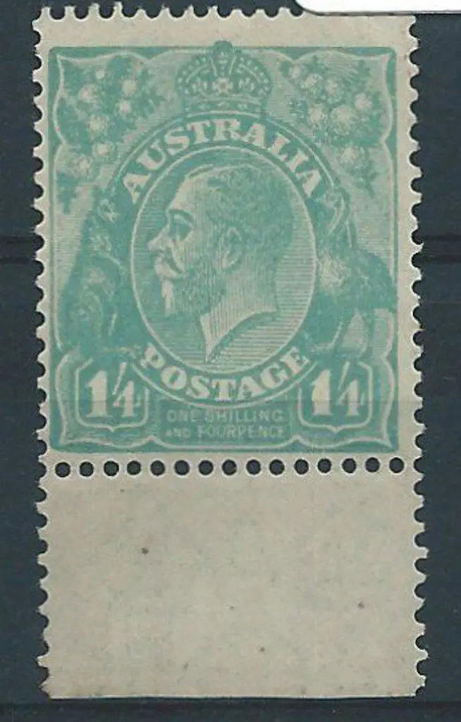 1926-30 SM wmk Perf 13½x12½ 1/4d greenish-blue ... Image 1++