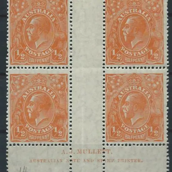 1926-30 SM wmk Perf. 14 ½d orange, electro 8, ...