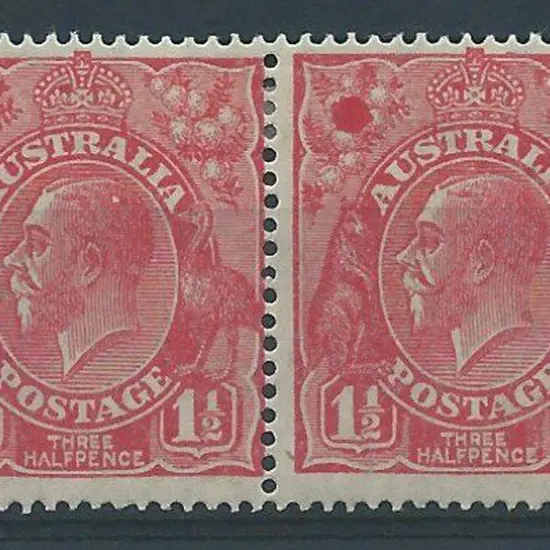 1926-30 SM wmk Perf. 14 1½d pale red pair with ...