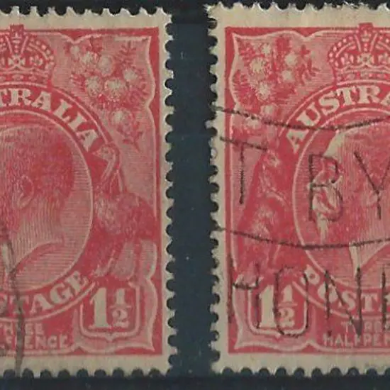 1926-30 SM wmk Perf. 14 1½d red Die II with two ...