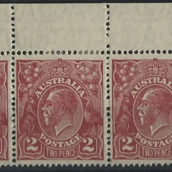 1926-30 SM wmk Perf. 14 2d red brown Die I strip ...