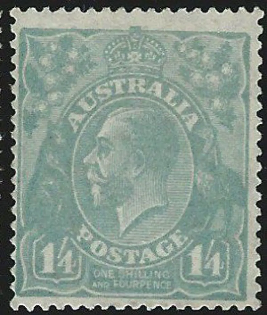 1926-30 SM wmk Perf. 14 1/4d pale greenish blue. ... Image 1++