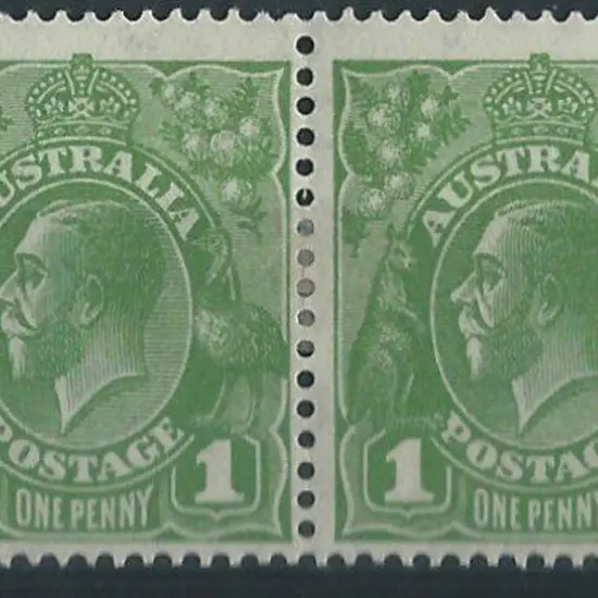 1931-36 CofA 1d green pair with inverted wmk. MH ...