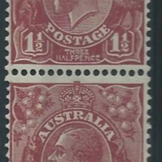 1931-36 CofA 1½d red-brown vertical pair both ...