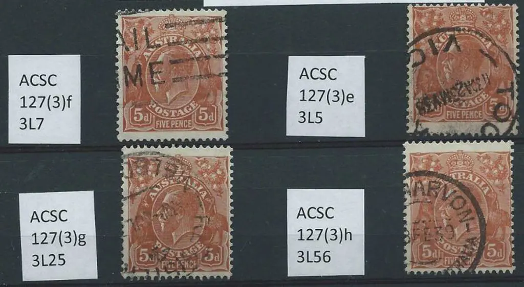 1931-36 CofA 5d brown, plate 3, good to F/U x 4 ... Image 1++