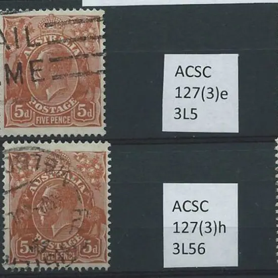 1931-36 CofA 5d brown, plate 3, good to F/U x 4 ...