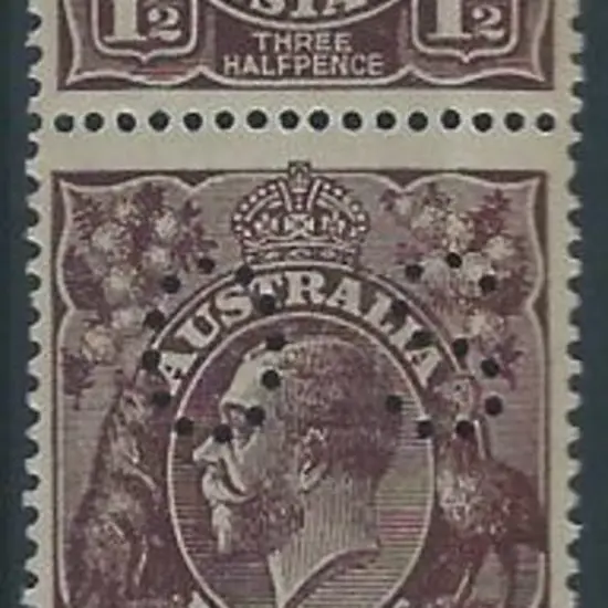 1918/23 1½ black-brown, single wmk, vertical pair ...