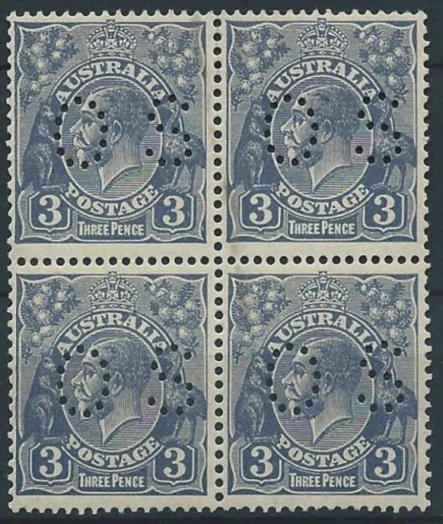 1926/30 3d blue Die II, SM wmk perf.13½x12½, block ... Image 1++