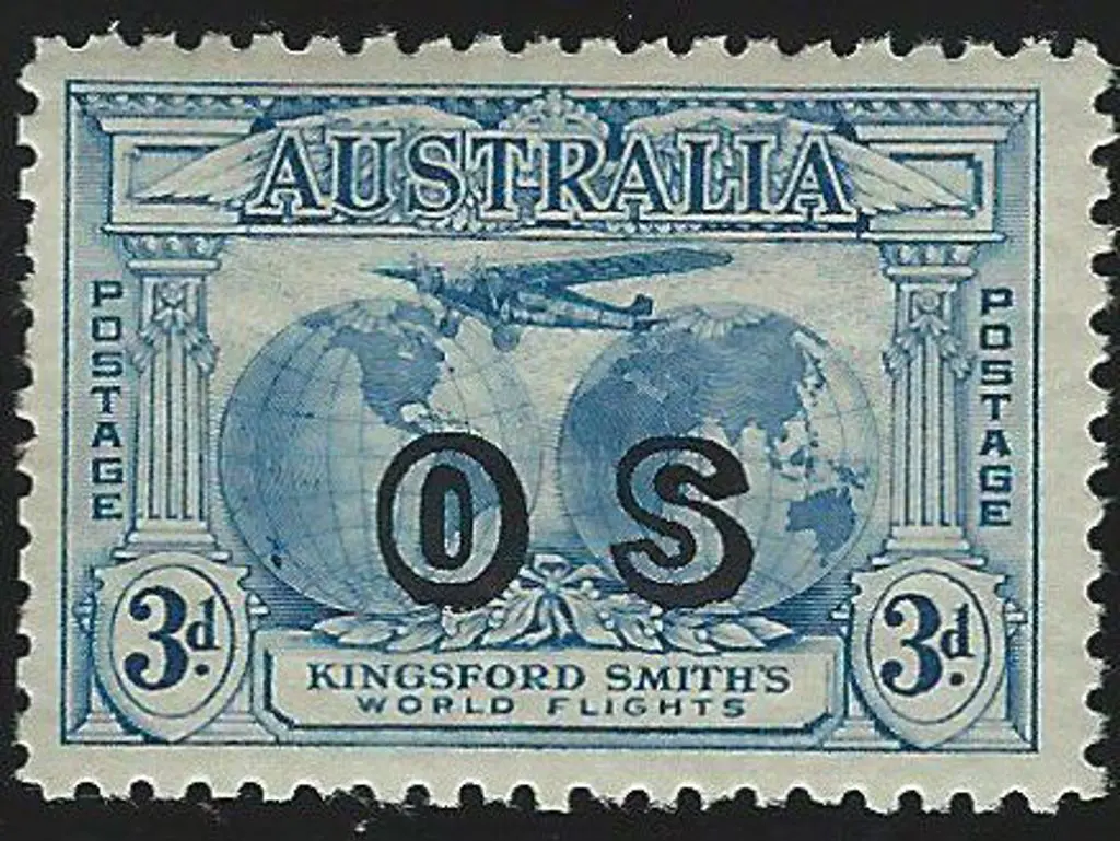 1931 Kingsford Smith "OS" ovpts on 2d MLH & 3d ... Image 1++