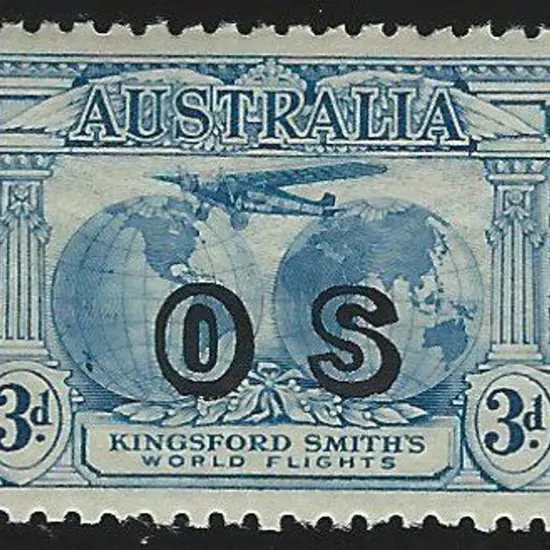 1931 Kingsford Smith "OS" ovpts on 2d MLH & 3d ...