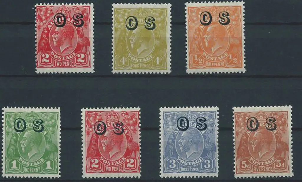 1932 KGV set ovptd "OS" incl both wmks of 2d. MUH ... Image 1++