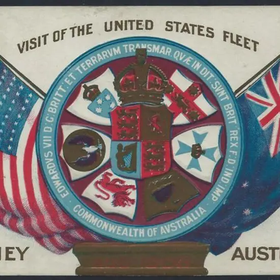 1908 (August) US Fleet postcard unused with state ...