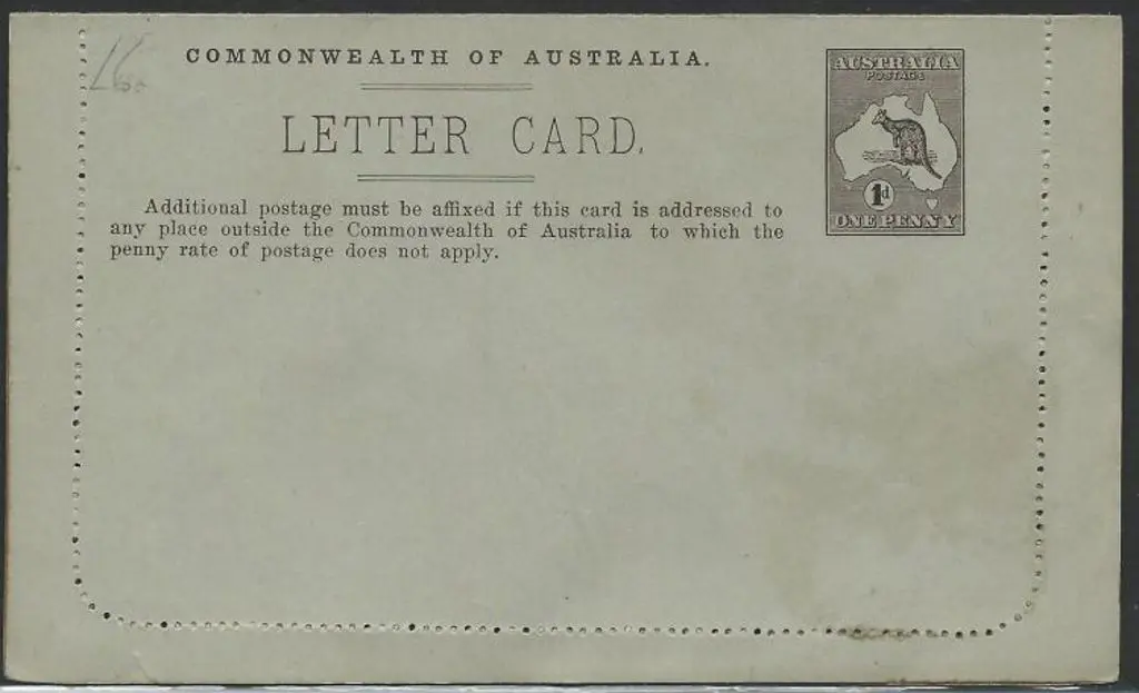 1913 1d pictorial letter card in chocolate (Die ... Image 1++