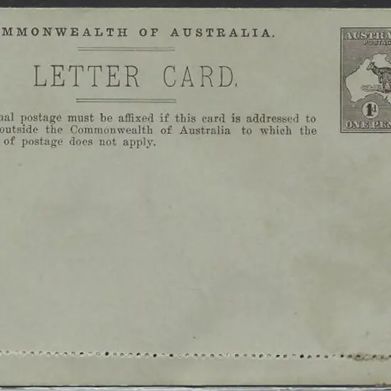 1913 1d pictorial letter card in chocolate (Die ...