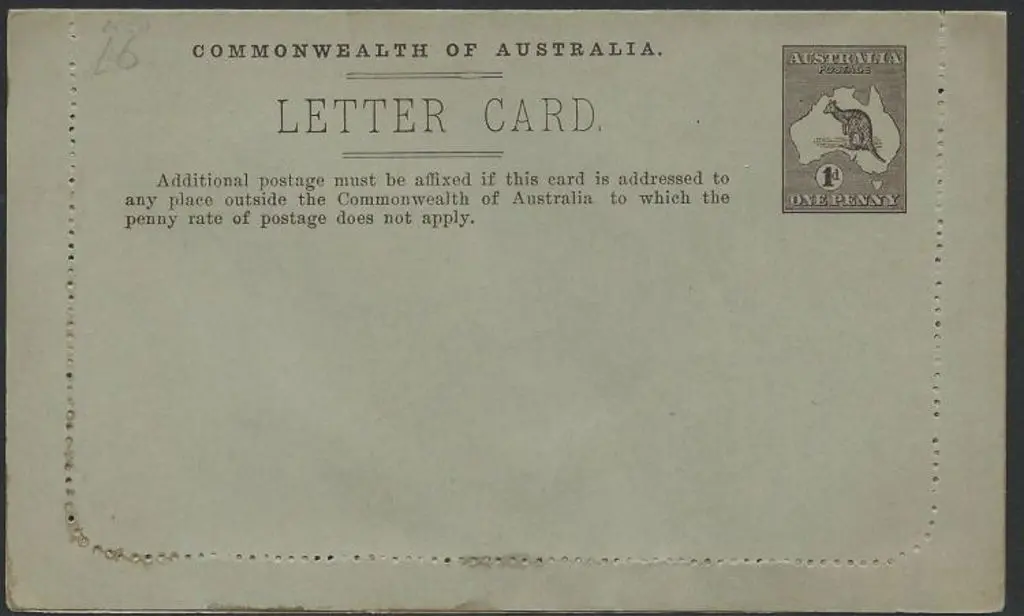 1913 1d pictorial letter card in chocolate (Die ... Image 1++