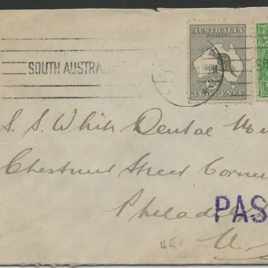 1917 (31st May) cover to USA bearing 2d Kangaroo & ...