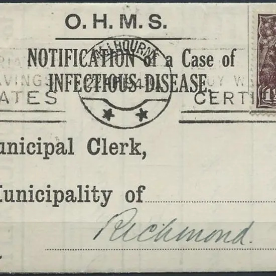 1919 (20th April) "Notification of a Case of ...