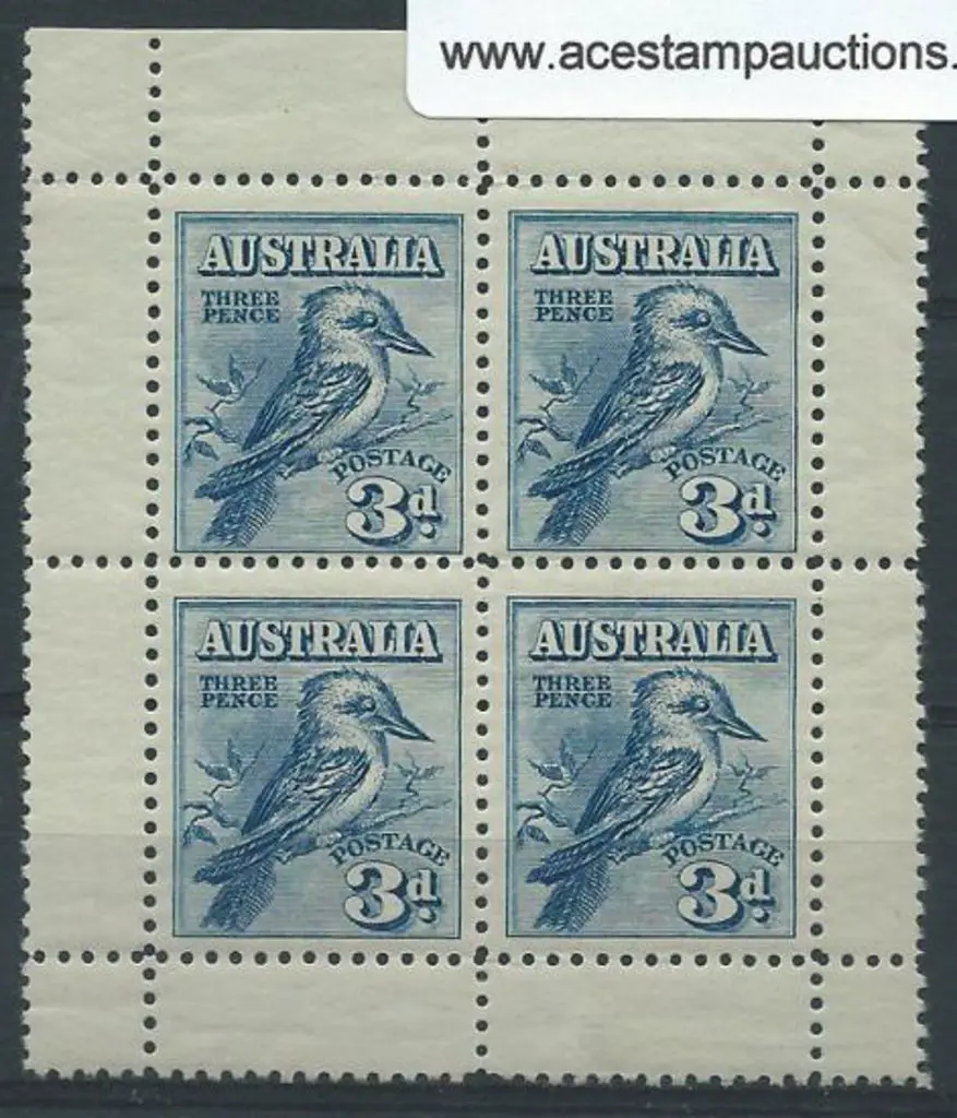 1928 Kookaburra Miniature Sheet from top of sheet. ... Image 1++