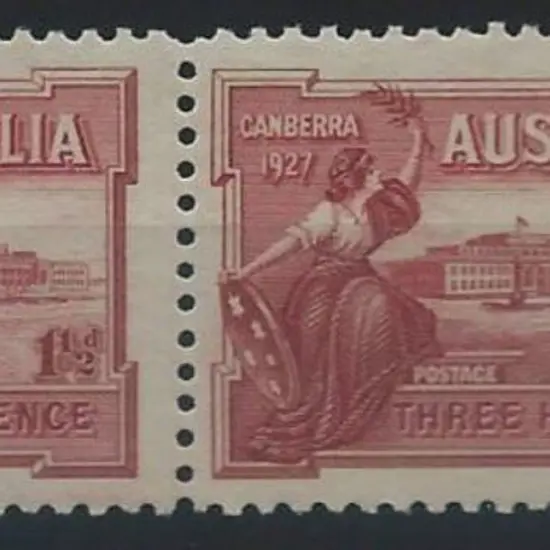 1929 Canberra Parliament House pair with "flag at ...