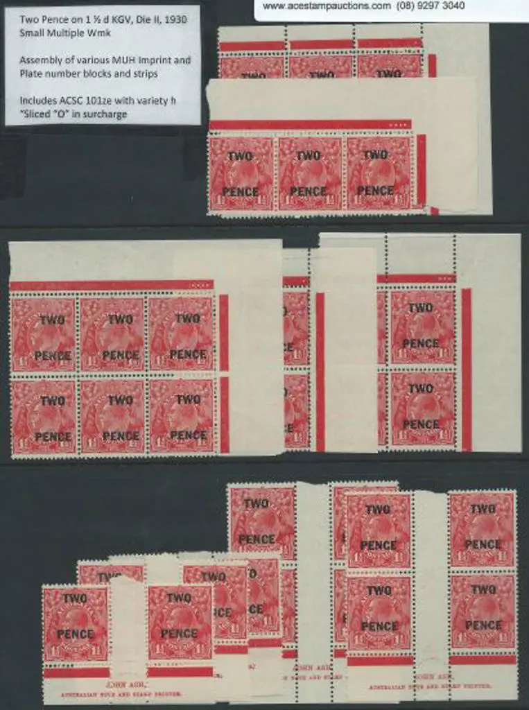 1930 2d on 1½d red KGV Imprint & Plate number ... Image 1++