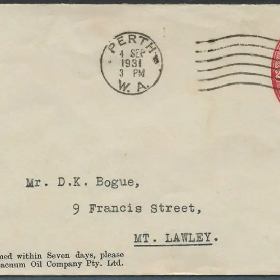 1931 (4th Sept) 2d red KGV embossed PSE of Vacuum ...
