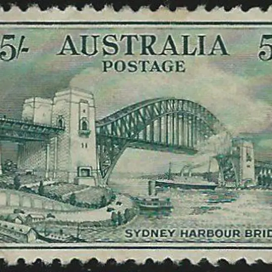 1932 5/- Sydney Harbour Bridge. MLH but corner ...