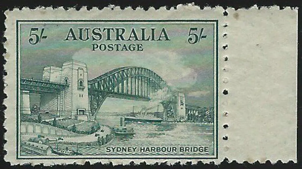 1932 5/- Sydney Harbour Bridge. MUH marginal with ... Image 1++