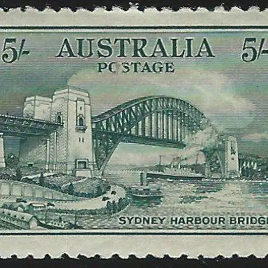 1932 5/- Sydney Harbour Bridge MLH. Two shortish ...