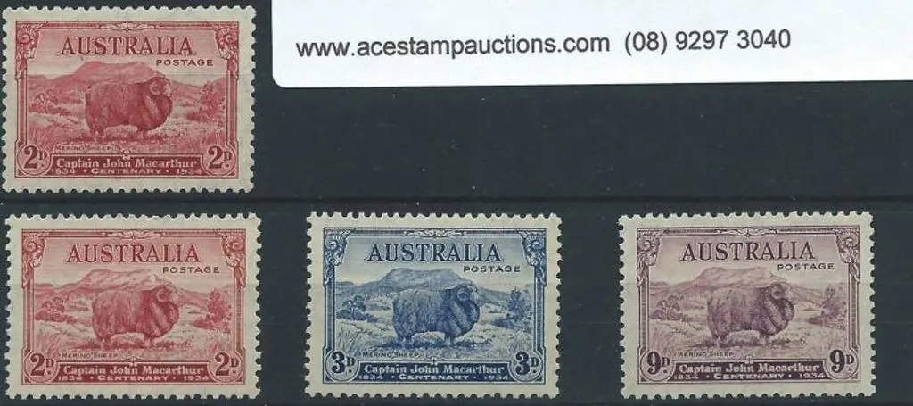 1934 Macarthur set incl 2d "dark hills". All ... Image 1++