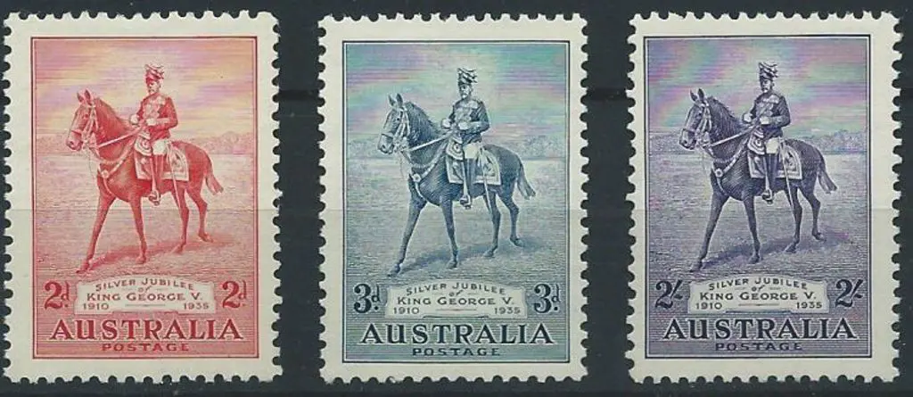 1935 Silver Jubilee set of 3 MUH. 2/- centred a ... Image 1++