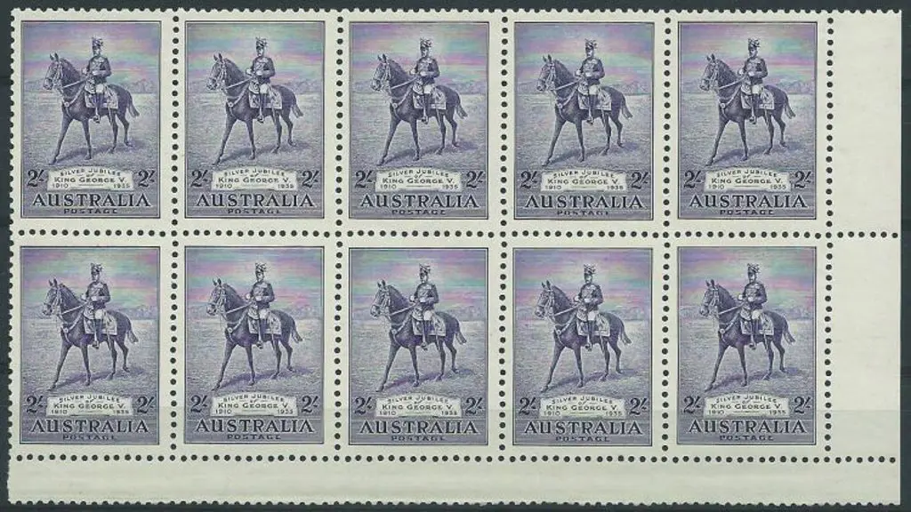 1935 2/- Silver Jubilee MUH marginal block of 10 ... Image 1++