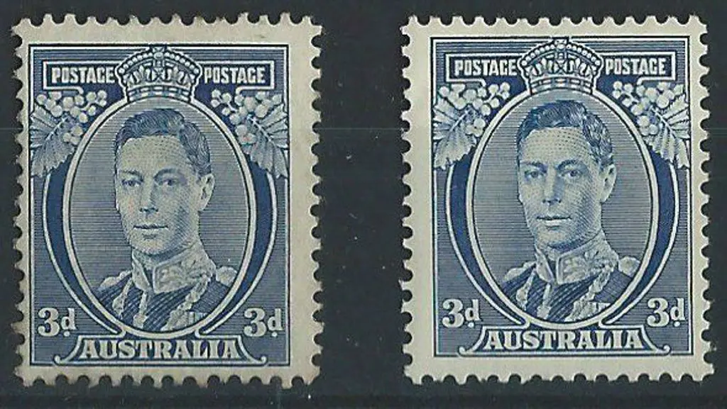 1937 3d KGVI blue Die Ia MLH (toning) & Die II MLH ... Image 1++
