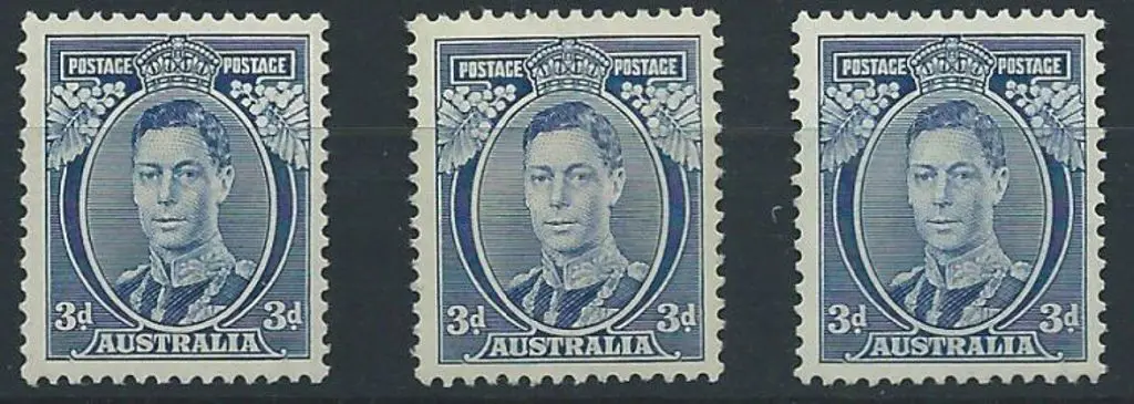 1937/49 3d blue KGVI Dies I, Ia & II all MUH. SG ... Image 1++