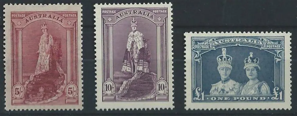 1938 5/- to £1 Robes on thick paper, the 5/- MLH, ... Image 1++