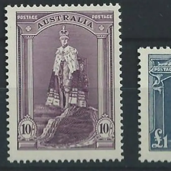 1938 5/- to £1 Robes on thick paper, the 5/- MLH, ...