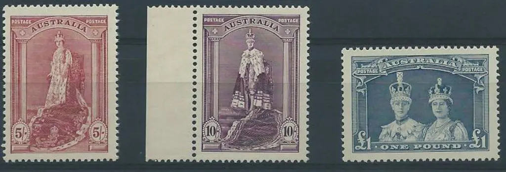 1938 5/- to £1 Robes on thick paper. All fresh MUH ... Image 1++