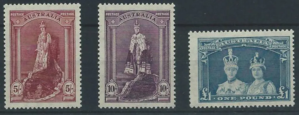 1948/49 5/- to £1 Robes on thin paper, the £1 MLH ... Image 1++