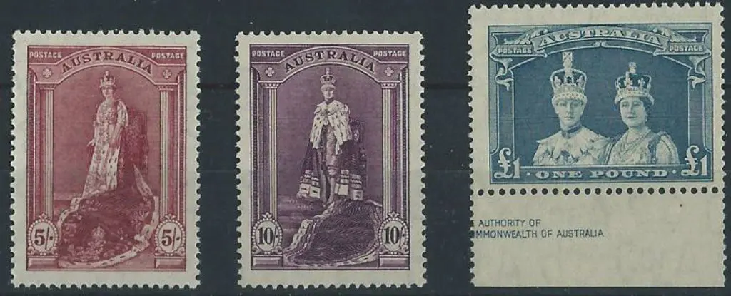 1948/49 5/- to £1 Robes on thin paper. All fine ... Image 1++