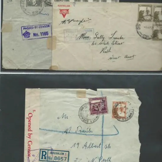 WWII censored covers inwards to WA from Middle ...