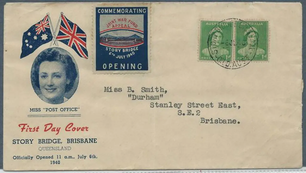 1940 (6th July) 1d Queen Mother pair on "Miss Post ... Image 1++