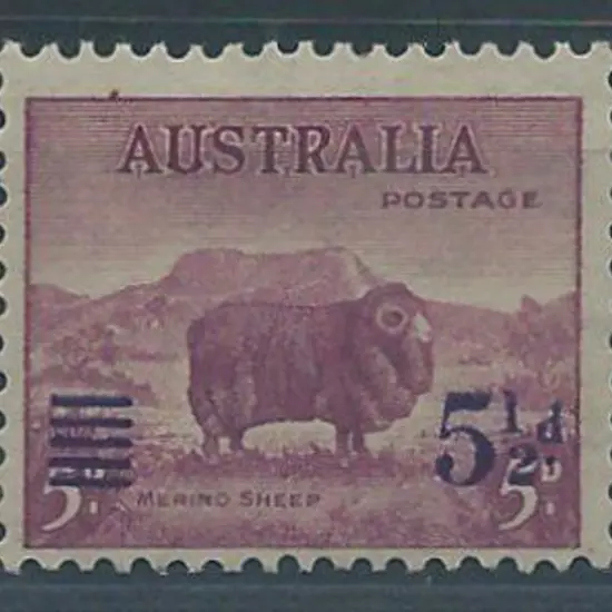1941 5½d on 5d ram with surcharge misplaced ...