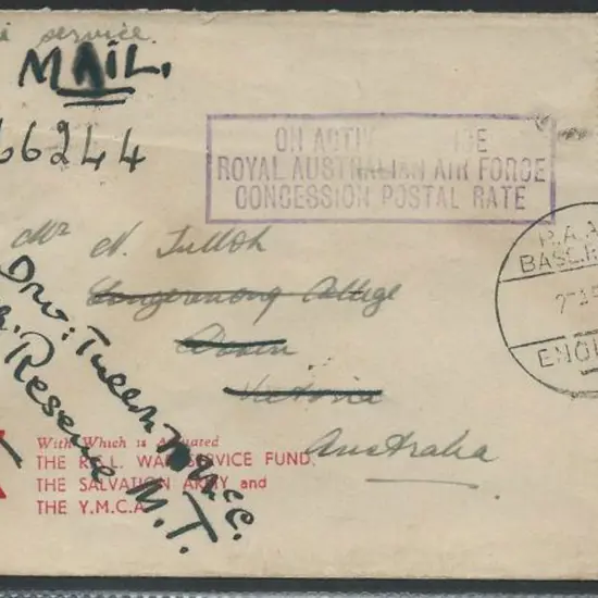 1942 "on active service" cover bearing 4d Koala ...