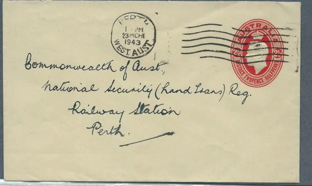 1943 (23rd March) 2½d red KGVI embossed PSE with ... Image 1++