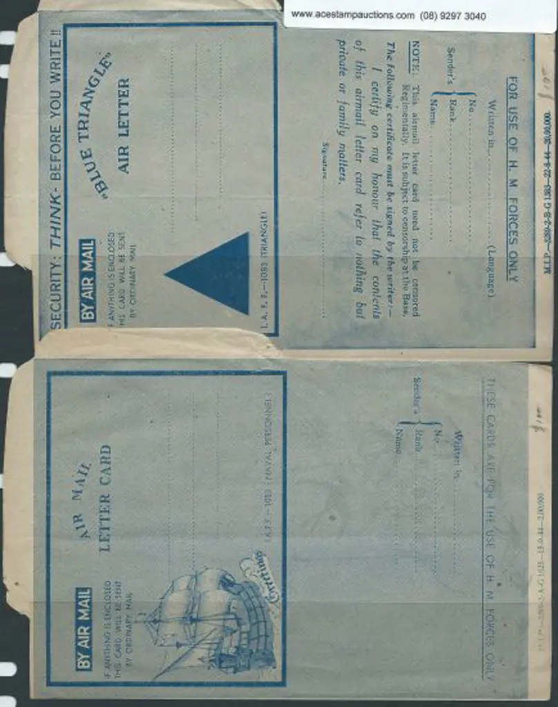 1944 stampless naval aerogrammes unused. One ... Image 1++