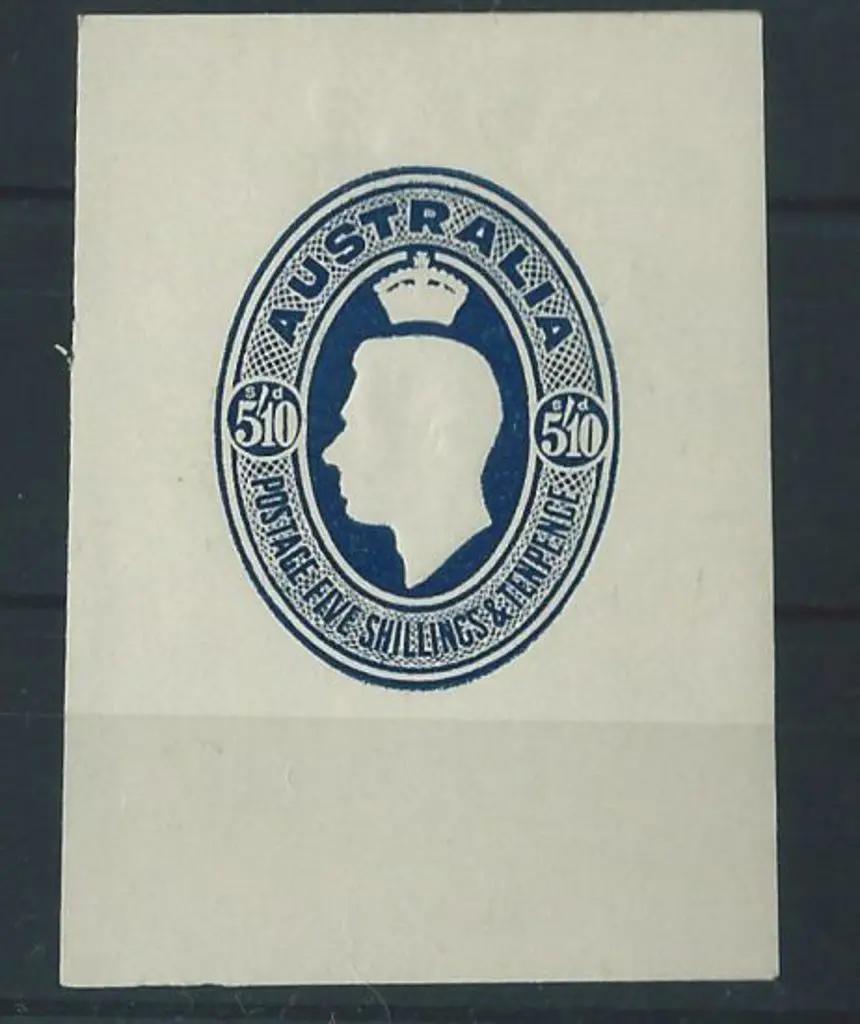 1946 5/10d KGVI embossed deep blue food parcel ... Image 1++