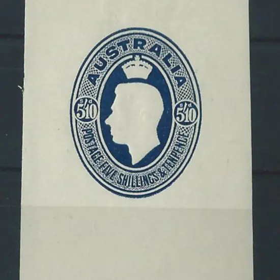 1946 5/10d KGVI embossed deep blue food parcel ...